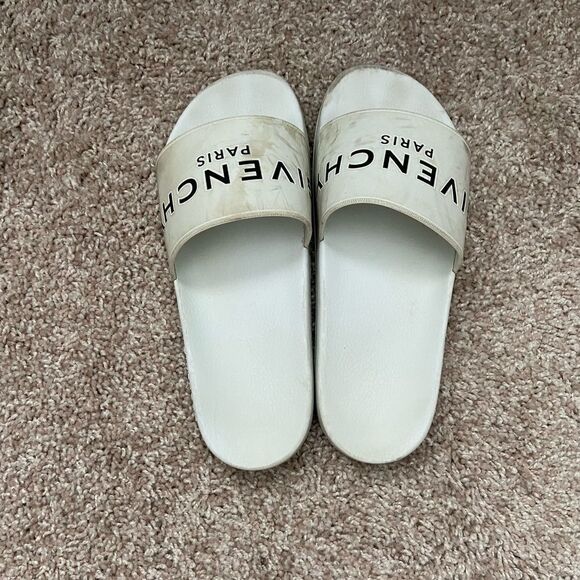Men’s Givenchy White Logo Sandals - Picture 1 of 6